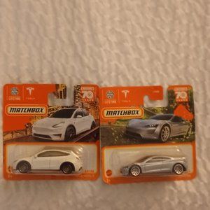 NEW MATCHBOX DIECAST  2 TESLA  CARS